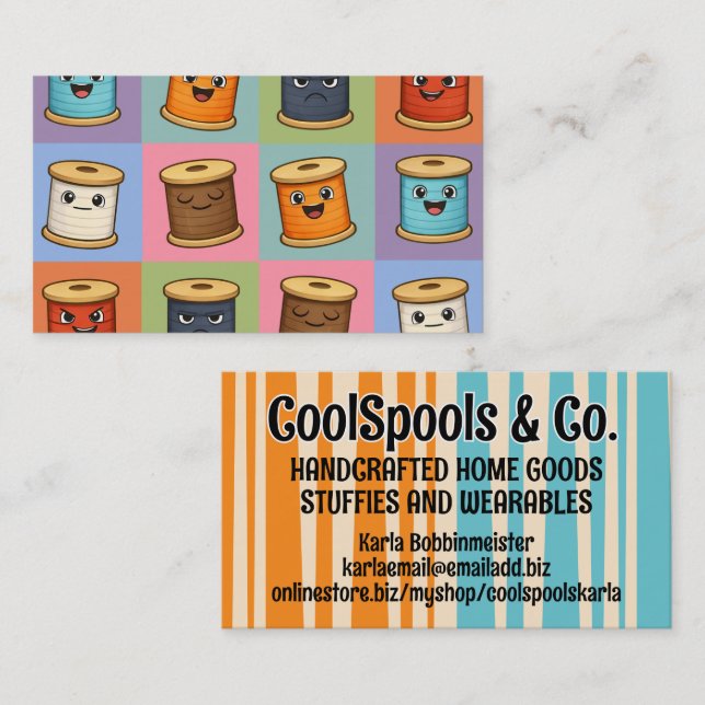 Carte De Visite Sewing quilter quilter seamstress thread spools (Devant / Derrière)