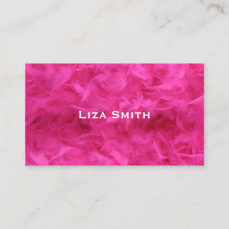 Carte de visite sexy de plume rose lumineuse Girly