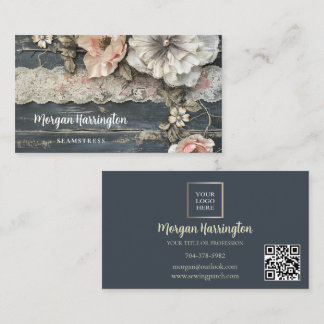 Carte De Visite Shabby Flowers & Lace Business Card
