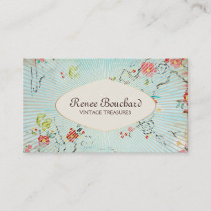 Carte De Visite Shabby Vintage Floral Designer Concession Shop
