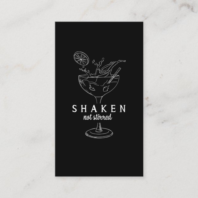Carte De Visite Shaken Martinis Boire Alcool Drôle Bartender (Devant)