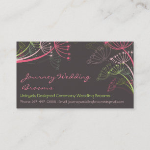Carte De Visite SHAKTI_Pink Dandelions doux Merci de fleurs Busi