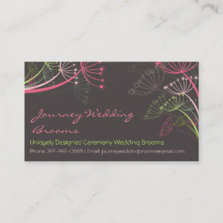 Carte De Visite SHAKTI_Pink Dandelions doux Merci de fleurs Busi
