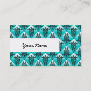 Carte De Visite Shamanic Tortues de mer Motif - cyan