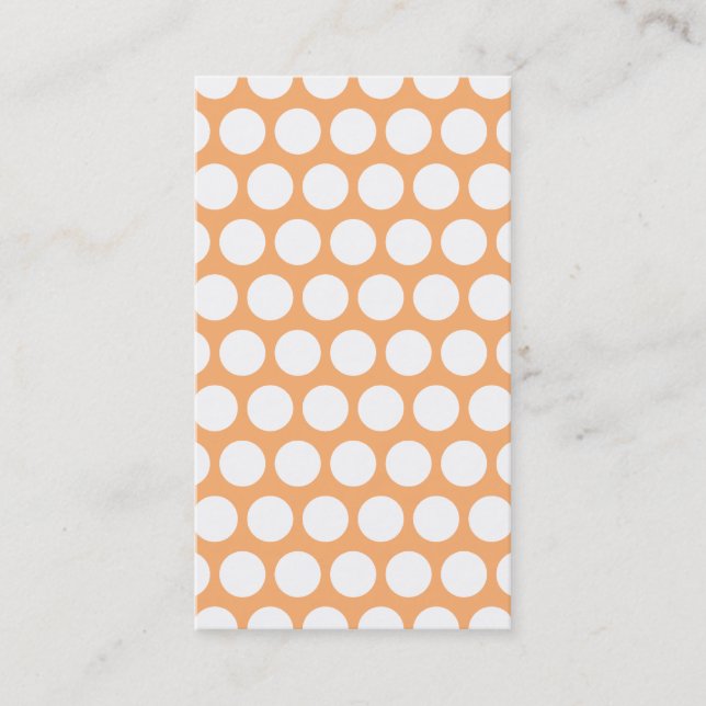 Carte De Visite Sherbet Orange et Points Blancs (Devant)