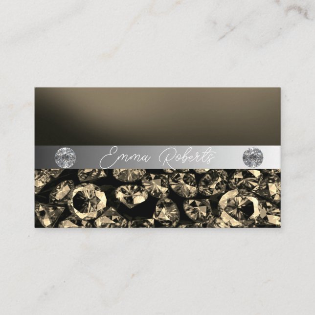 Carte De Visite Shimmery Silver Sparkle Parties scintillant Diamon (Devant)
