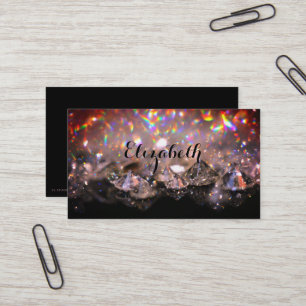 Carte De Visite Shiny Festin Elegant Diamonds Noir et Rose