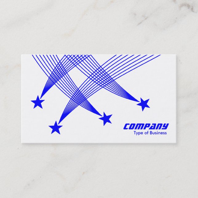 Carte De Visite Shooting Stars - bleu sur le blanc (Devant)