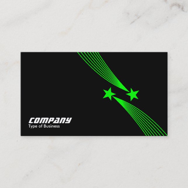 Carte De Visite Shooting Stars v2 - Vert sur le noir (Devant)
