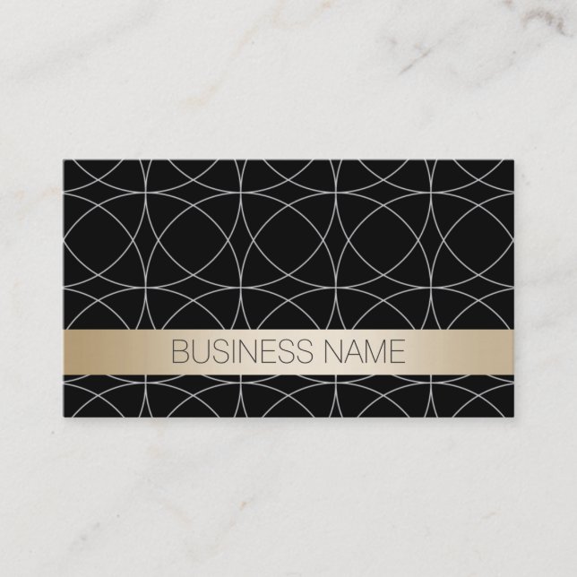 Carte De Visite Shopper personnel moderne Black & Gold (Devant)