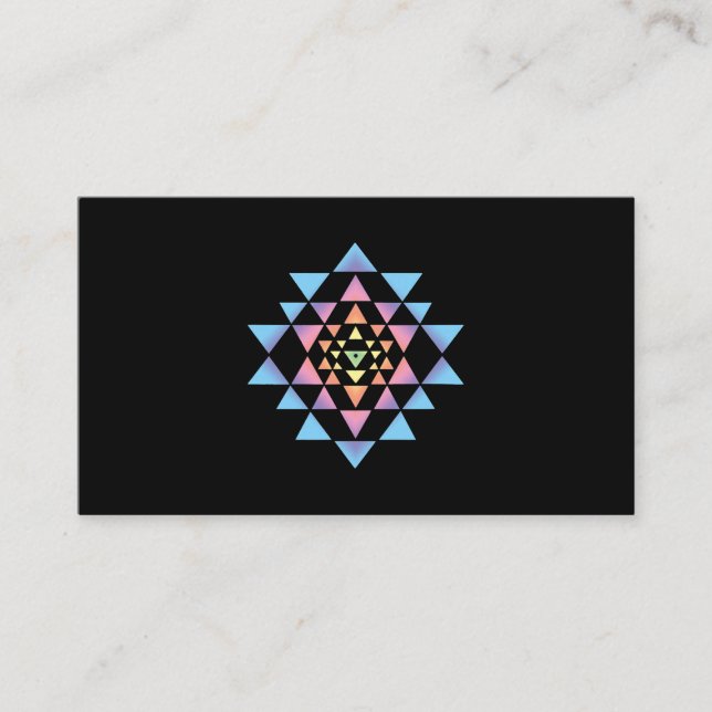 Carte De Visite Shri Yantra Méditation Bouddhisme Géométrie Sacrée (Devant)