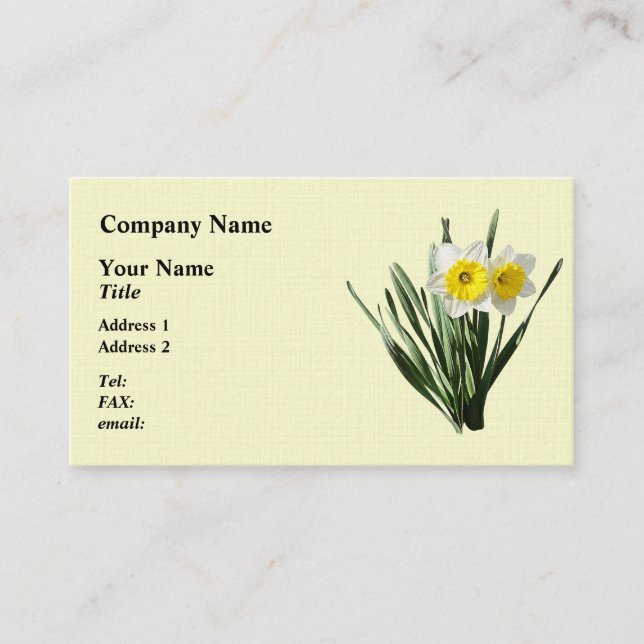 Carte De Visite Shy Little Daffodil (Devant)