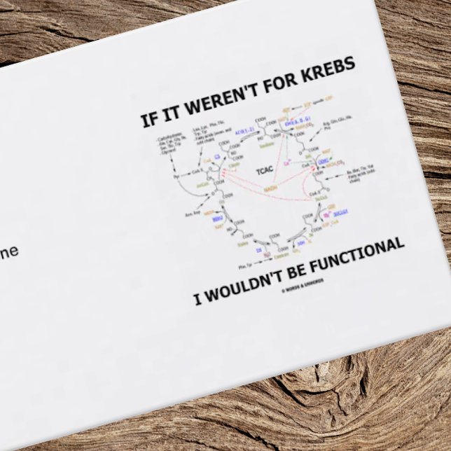 Carte De Visite Si ce n'était pas pour Krebs, je ne serais pas fon (Biochemistry attitude business card featuring Krebs cycle & humorous saying)