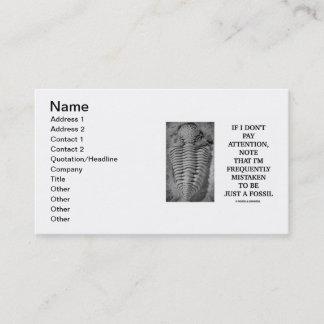 Carte De Visite Si je ne fais pas attention Note fréquemment erron