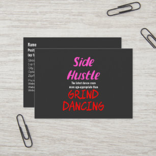 Carte De Visite Side Hustle vs Grind Dancing Neon Pink Texte