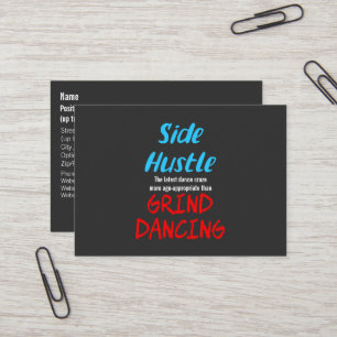 Carte De Visite Side Hustle vs Grind Dancing Neon Texte Bleu
