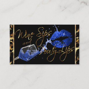 Carte De Visite Sièges à vin et lèvres poty - Bleu