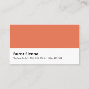 Carte De Visite Sienne Brûlée   "Audacieux et Terreux" 