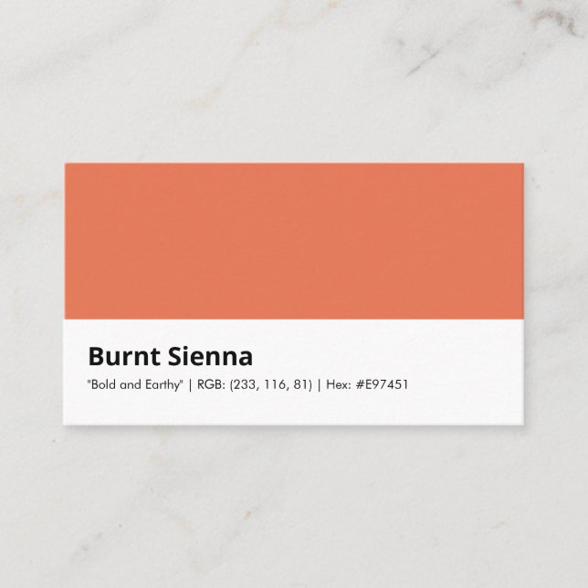 Carte De Visite Sienne Brûlée | "Gracieux et Authentique"  (Devant)