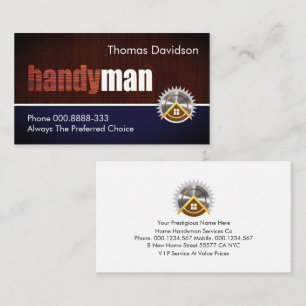 Carte De Visite Signal en bois Handyman