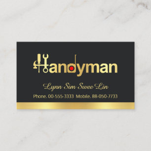 Carte De Visite Signal simple Chic Gold Handyman
