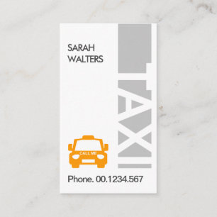 Carte De Visite Signal TAXI gris vertical Taxi chauffeur de taxi