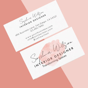 Carte De Visite Signature aquarelle professionnelle élégante pour 