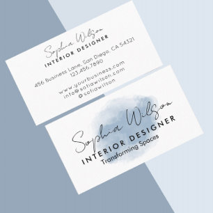 Carte De Visite Signature aquarelle professionnelle élégante pour 