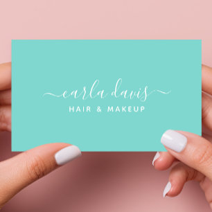 Carte De Visite Signature Calligraphiée Bleu Œuf de Merle