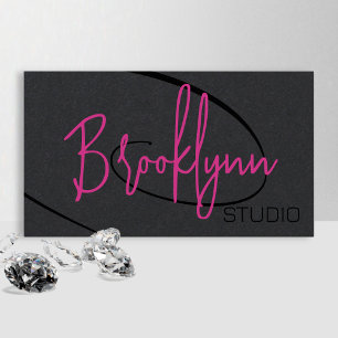 Carte De Visite Signature Calligraphique Studio de Coiffure Profes