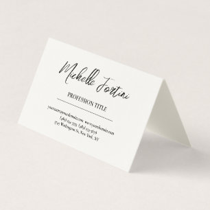 Carte De Visite Signature Crème Élégante Plaque Simple Minimaliste