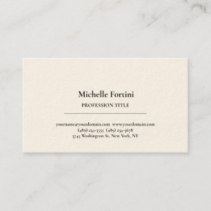 Carte De Visite Signature Crème Élégante Plaque Simple Minimaliste