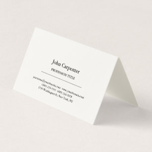 Carte De Visite Signature Crème Élégante Plaque Simple Minimaliste
