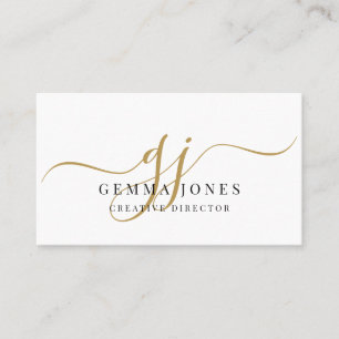 Carte De Visite Signature de Directeur de Création Monogramme Or É