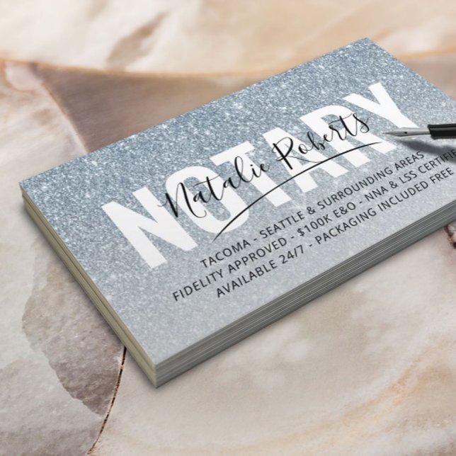 Carte De Visite Signature de la Parties scintillant en bleu de ser (Créateur téléchargé)