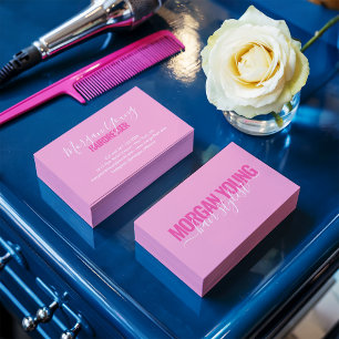 Carte De Visite Signature de script de styliste de cheveux blancs