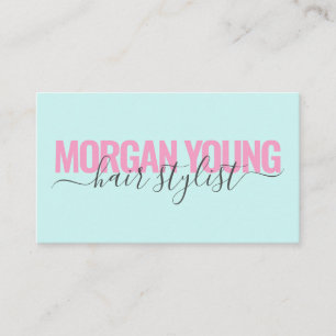 Carte De Visite signature de script de styliste rose moderne