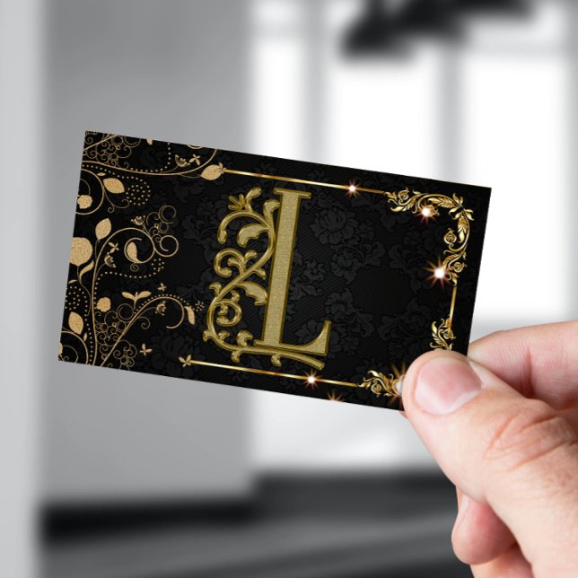 Carte De Visite Signature de style chic noir moderne (Créateur téléchargé)