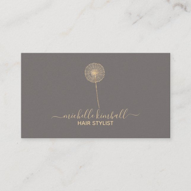 Carte de visite signature dorée Dandelion (Devant)