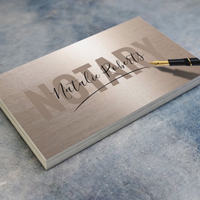 Carte De Visite Signature du service de notaire mobile Elegant Gol (Créateur téléchargé)