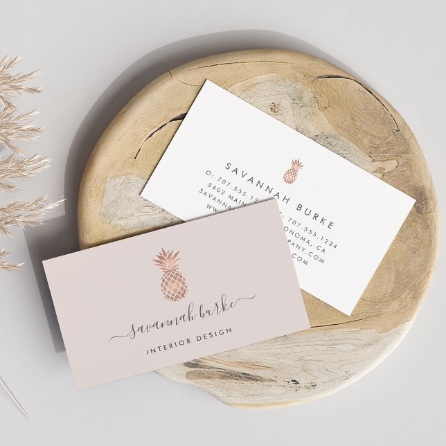Carte De Visite Signature Faux Rose Ananas (Créateur téléchargé)