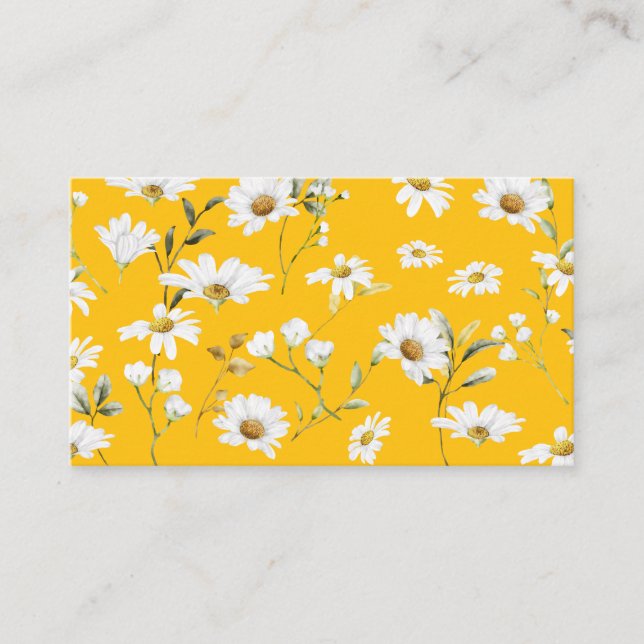 Carte De Visite Signature jaune écriture Daisy (Devant)