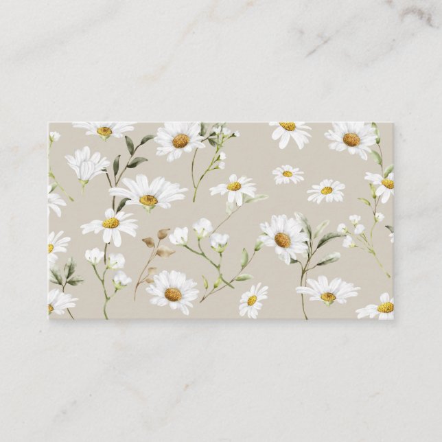 Carte De Visite Signature Marguerite Beige Script (Devant)