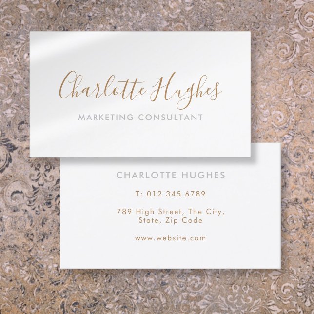 Carte De Visite Signature minimaliste (Modern Minimalist Signature Script Business Card)
