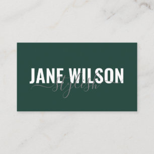 Carte De Visite Signature moderne Emerald Green Chic