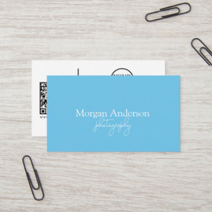 Carte De Visite Signature moderne Script QR Code social