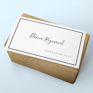 Carte De Visite Signature noir et blanc Prof Minimaliste