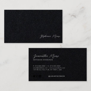 Carte De Visite Signature noire et blanche Premium professionnelle