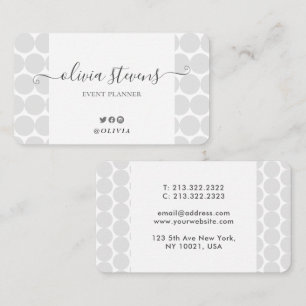 Carte De Visite Signature Pois blanche noire