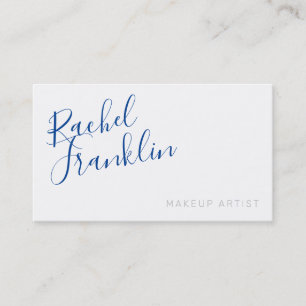 Carte De Visite SIGNATURE script nom moderne chic bleu royal